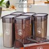Rectangular Food Storage Container Set. Storage Container Canisters for Home Kitchen, Spice, Herbs, Seasoning, Seed, Tea, Sugar, Salt, Rice. Color: Gray- 6-Pieces x 3200 ml