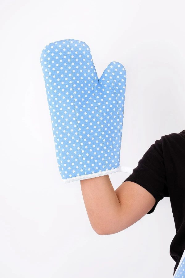 Kitchen Apron, Kitchen Apron Set for Women with Towel and Oven Gloves, Cooking Kitchen Chefs Apron for Women, Kitchen Tabard, Kitchen Apparel- Color: Blue- 3 Pieces - Image 3